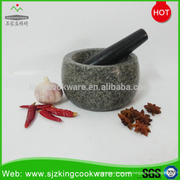 Küchenaccessoire Natur Granit Mörser und Pistill mit polierter Oberfläche